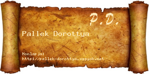 Pallek Dorottya névjegykártya